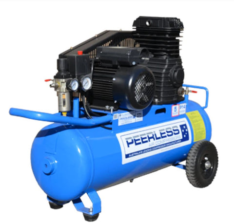 Peerless P14 Single Phase Portable Air Compressor: Belt Drive, 10Amp, 2.75HP, 275LPM 00257