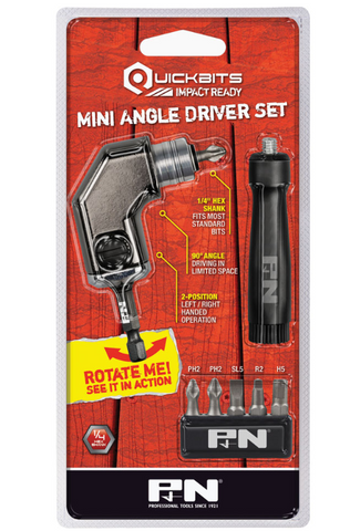 P&N Mini Angle Driver Set Quickbit 6 Pce 107RAD370