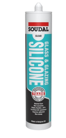 Soudal Trade Glass and Glazing Silicone 300ml x 12 128461 