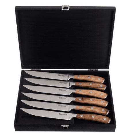 Starrett Professional 6 Piece Steak Knife Set with Case SKK-6WD