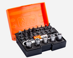Bahco 1/4" Standard Bit and Socket Set for Slotted/Phillips/Pozidriv/TORX/Hex Head Screw 26 Pcs 2058/S26