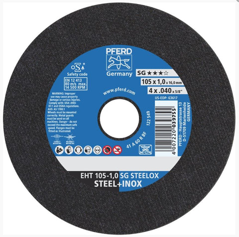Cut-Off Wheel Ultra-Thin (4") 105mm X 1.0mm Premium Inox Stainless Steel 69121043