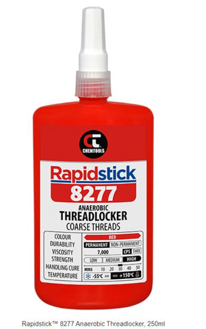 Rapidstick 8277 Threadlocker (Coarse Threads, Red) 250ml Bottle 8277-250