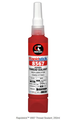 Rapidstick 8567 Thread Sealant (High Lubrication, Coarse Fittings) 250ml Tube 8567-250