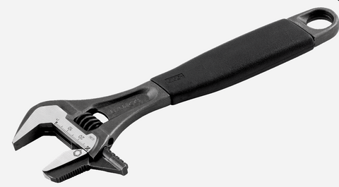 Bahco ERGO Rubber Handle Central Nut Phosphated Adjustable Wrench, With Reversible Jaw 10” 9072P