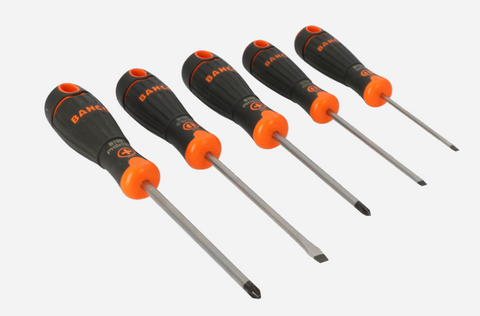 Bahco Fit Slotted Phillips Screwdriver Set with Rubber Grip - 5 Pcs B219.005