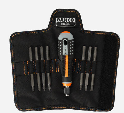 Bahco ERGO Bit Holder Screwdrivers with quick release bit holder and Interchangeable Blades Set 8 Pcs BE-8574