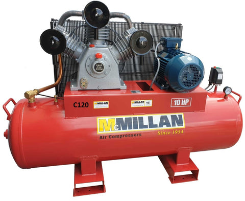 McMillan 10hp Petrol Powered Air Compressor 52cfm 415 Volt C120