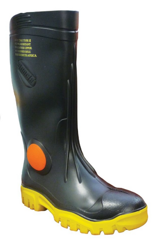 MaxiSafe Stimela 'Foreman' Black Gumboots with Safety Toe FWG902-9