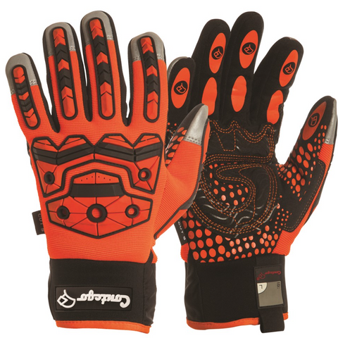 Contego Jabiru Mechanics Glove Impact 360 C5 Black/Fluro Orange Size Medium - 2XL COJABMECHBG000M