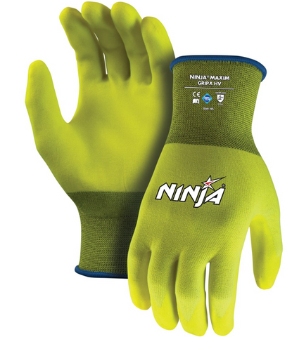 Ninja HPT GripX Gloves Hi Vis Fluro Yellow Sizes Small to 2 Ex Large NIGRPXHPTFY000M