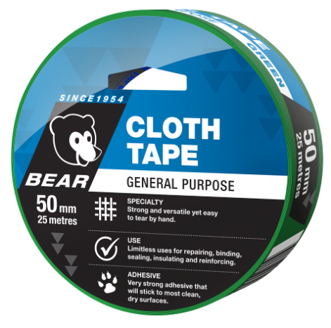 Bear Cloth Tape 50mm X 25m Green 66623336618