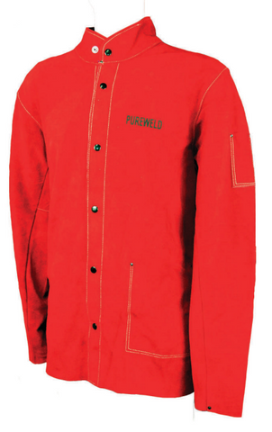 PureWeld Premium Red Leather Welders Jacket Size Medium – 3XL WJFL-M