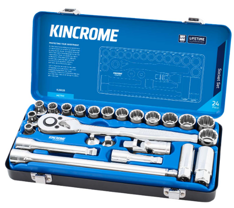 Kincrome Socket Set 24 Piece 1/2" Drive Metric K28020