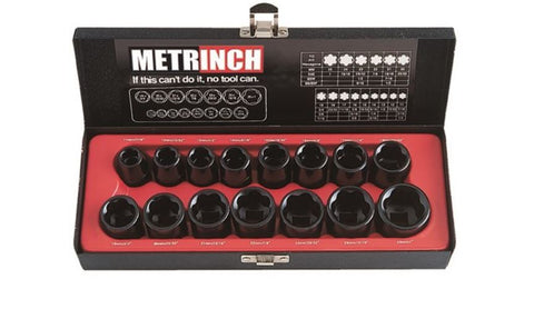 Metrinch Standard Impact Socket Set 1/2" Drive 15 Piece MET-2400