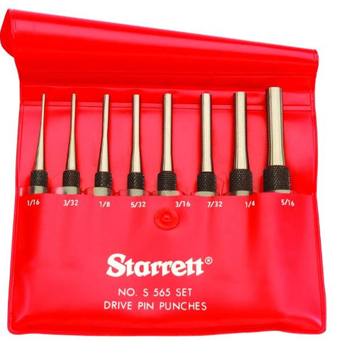 Starrett Drive Pin Pouch Set Short Knurled Grip S565PC