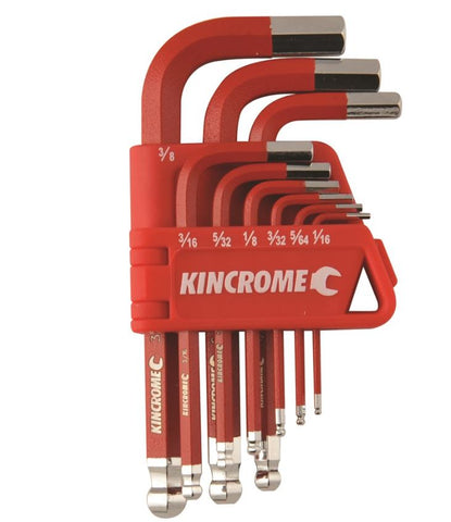 Kincrome Ball Point Hex Key & Wrench Set Short Series 9 Piece K5142