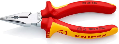 Knipex 1000V Insulated 145mm Needle-Nose Combination Pliers 0826145