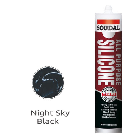 Soudal All Purpose Silicone Black Colorbond Night Sky 300ml x 12 121995 Pick Up in Store