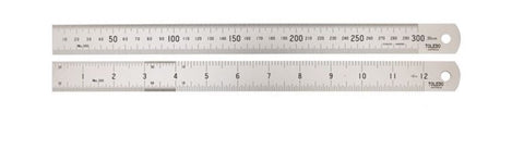 Toledo Stainless Steel Rule Double Sided Metric & Imperial 150mm 150B6