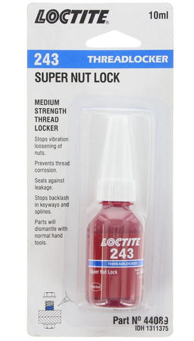 Loctite 243 Threadlocker Medium Strength 10ml Super Nut Lock 243-010ML/LOCTITE