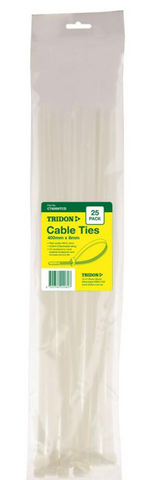 Tridon NATURAL Cable Ties 400mm x 8mm PK 25 CT408NTCD