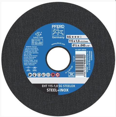 PFERD Cut of Wheel EHT115 1.0mm SG Steelox 61340412
