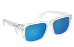Paramount Safety Glasses Frontside Polarised Blue Revo Lens With Clear Frame 6513