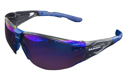 Mack Fender Blue Mirror Safety Glasses Standard Size MKFENDERBL00ST