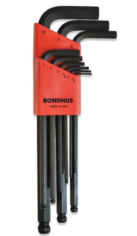 Bondhus Set 9 piece Long Ball End Hex Key 1.50mm BD10999