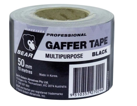 Bear Black Multi-Purpose Gaffer Tape 50mm x10m 66623336622