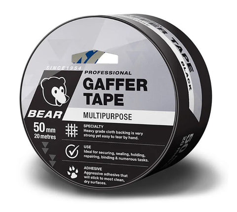 Bear Black Multi-Purpose Gaffer Tape 50mmx20m 66623336624