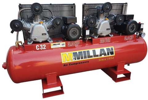 McMillian C32-23.6cfm 2 x 3.0HP 240Volt High Pressure Compressor C32