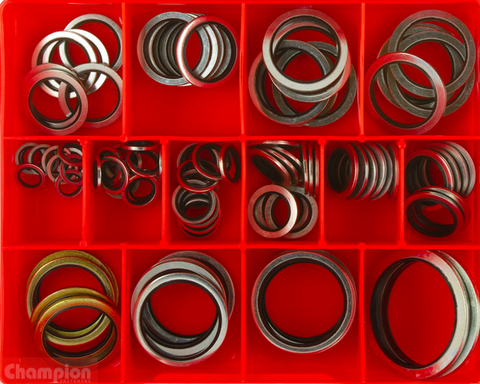 Champion Metric Bonded Sealing (Dowty) Washers Assortment 14 Sizes CA174