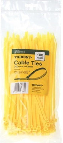 Tridon  YELLOW Cable Ties 200mm x 4.8mm PK 100 CT205YLCD