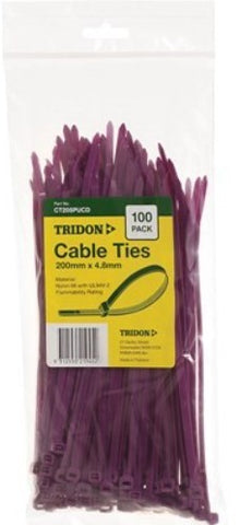 Tridon PURPLE Cable Ties 200mm x 4.8mm PK 100 CT205PUCD