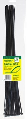 Tridon BLACK Cable Ties 580mm x 12mm PK 25 CT6512BKCD