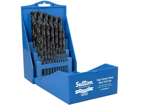 Sutton Tools Blue Bullet Heritage Series Jobber Drill Bit Set 25 Piece Metric Limited Edition D102SM3BLK