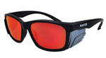 Rayzr Safety Glasses - Matte Black Frame - Red Mirror Polarised ERZ386