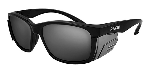 Rayzr Safety Glasses Matte Black Frame -Smoke Lens ERZ395