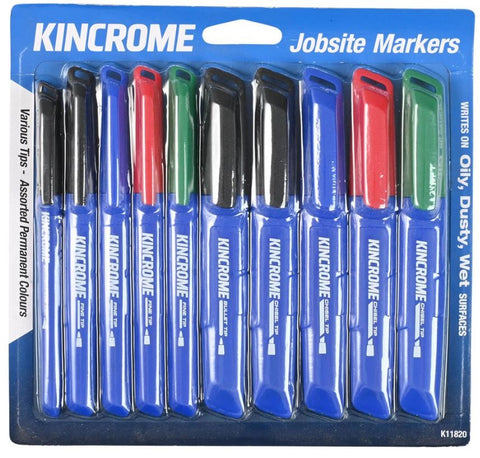 Kincrome Permanent Marker Starter Pack 10 Piece Assorted Colours K11820