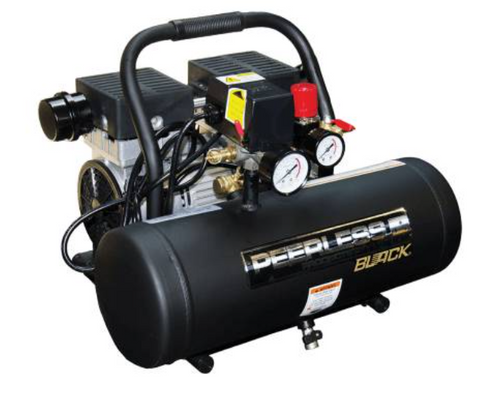 Peerless Black 2000 - 1.1Hp Motor 65Lpm @ 100Psi, Max 145Psi 9L Tank Oil-Less Air Compressor PB2000