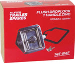 All States Trailer Flush Drop Lock T Handle Zinc 120mm x 120mm R6508