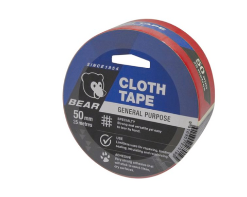 Bear Cloth Tape 50mm X 25m RED 66623336617
