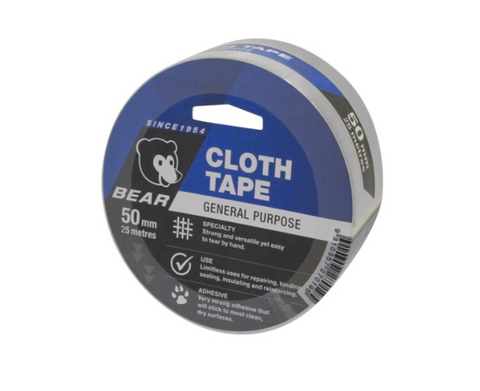 Bear Cloth Tape 50mm X 25m SILVER 66623336616