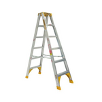Gorilla Double sided A-frame ladder 1.8m (6ft) Aluminium 180kg Heavy Duty Industrial SM006-HD