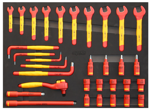 SP Tools Foam Tray Tool Kit - 32pc - VDE Insulated - Spanners, Sockets, Hex Keys, Hex Sockets, Ratchet & Extension Bars SP55900