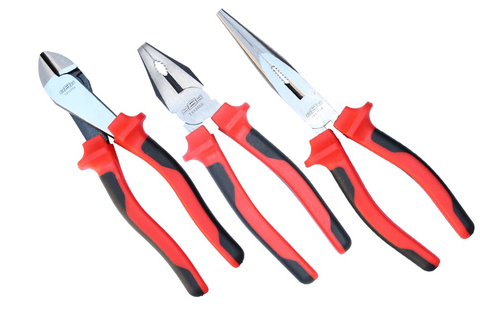 SP Tools 888 3 Piece Pliers Set Long Nose , Combination , Diagonal Cutters T832903