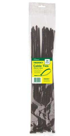 Tridon - BLACK Cable Ties 550mm x 9mm PK 25- CT559BKCD