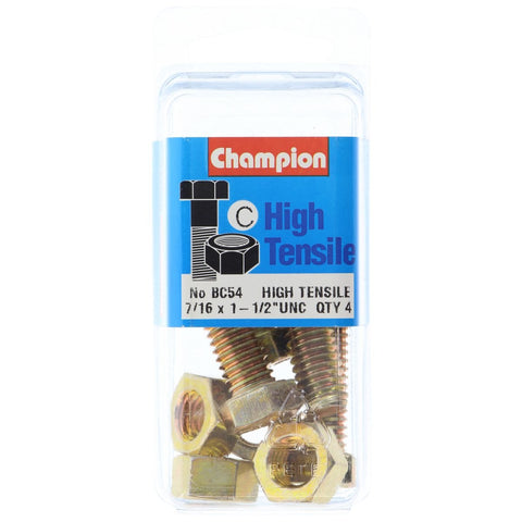 Champion Fully Threaded Set Screws and Nuts 1-1/2” x 7/16 BC54